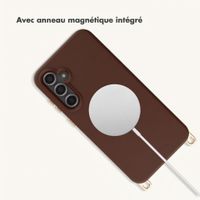 Selencia Coque arrière Rivièra avec MagSafe avec crochets amovibles Samsung Galaxy S23 FE - Choco Brown