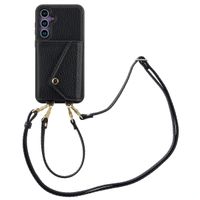 Selencia Coque de télephone Sera avec cordon et porte-cartes enveloppe Samsung Galaxy S23 FE - Noir