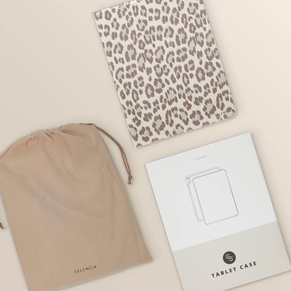 Selencia Coque tablette Sabi avec imprimé léopard Apple iPad Air 11 pouces (2026) M4 / (2025) M3 / (2024) M2 / Air 5 (2022) / Air 4 (2020) - Soft Ivory