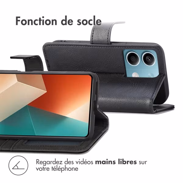 imoshion Étui de télephone portefeuille de luxe Xiaomi Redmi Note 13 (5G) - Noir