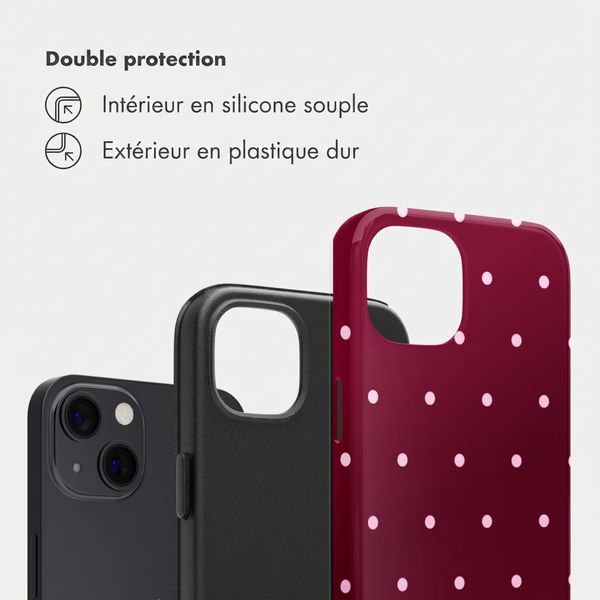 Selencia Coque arrière Vivid Apple iPhone 13 Pro - Happy Dots Burgundy