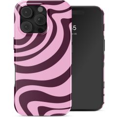 Selencia Coque arrière Vivid avec MagSafe Apple iPhone 16 Pro - Wavy Swirl Pink Plum