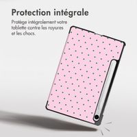 imoshion Coque tablette Design Trifold Samsung Galaxy Tab S9 11.0 pouces / S10 Lite / S10 FE / S9 FE 10.9 pouces - Happy Dots