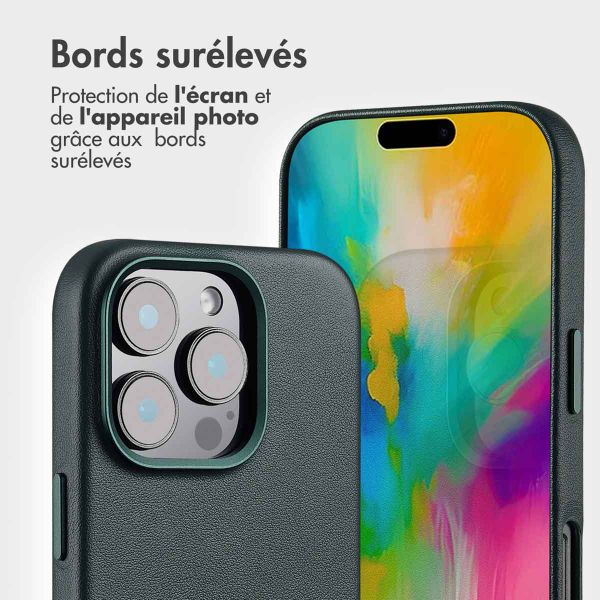 Accezz Étui de télephone portefeuille en cuir 2-en-1 avec MagSafe Apple iPhone 16 Pro Max - Cedar Green