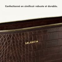 Selencia Pochette ordinateur Croco 14 pouces - Choco Brown