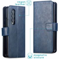 imoshion Étui de télephone portefeuille de luxe Samsung Galaxy Z Fold3 - Zwart - Bleu foncé