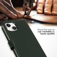 Selencia Étui portefeuille en cuir véritable Apple iPhone 15 Plus - Vert