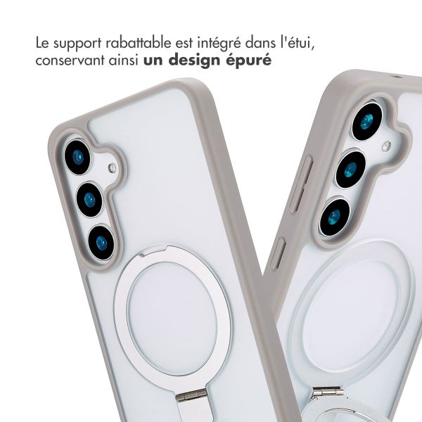 Accezz Coque Ring Stand avec MagSafe Samsung Galaxy S25 Plus - Gris