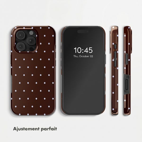 Selencia Coque arrière Vivid Apple iPhone 16 Pro - Happy Dots Chocolate