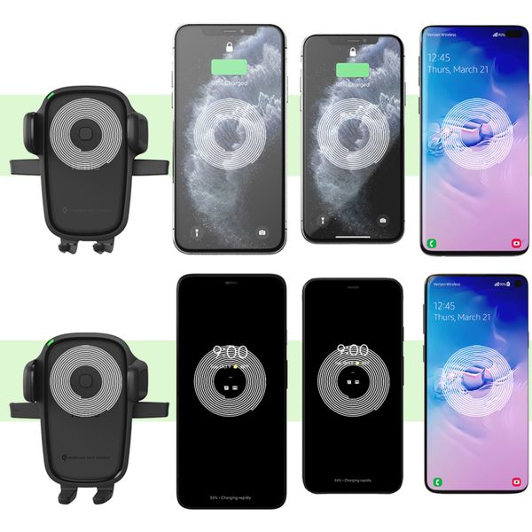 iOttie Easy One Touch Wireless Charging - Support de téléphone pour voiture - Grille de ventilation et lecteur CD - Noir