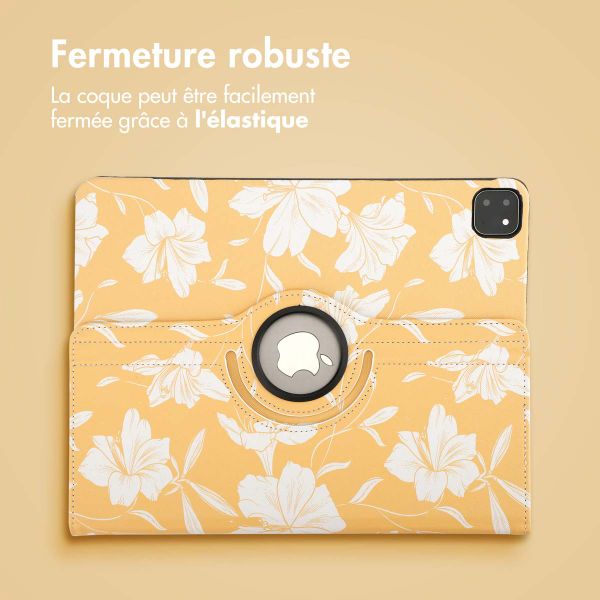 imoshion Coque tablette Design rotatif à 360° Apple iPad Air 13 pouces (2026) M4 / (2025) M3 / (2024) M2 - Yellow Flowers