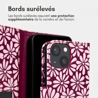 imoshion Étui de télephone portefeuille Design Apple iPhone 15 - Bloom Love Blush