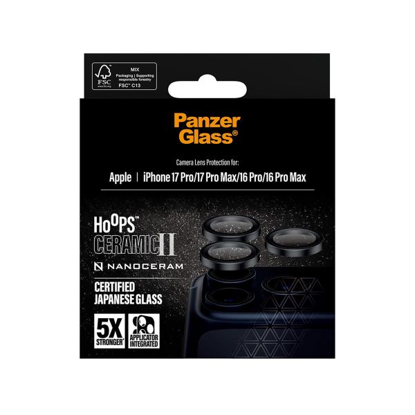 PanzerGlass Protection Caméra Ceramic Hoops Apple iPhone 17 Pro / 17 Pro Max