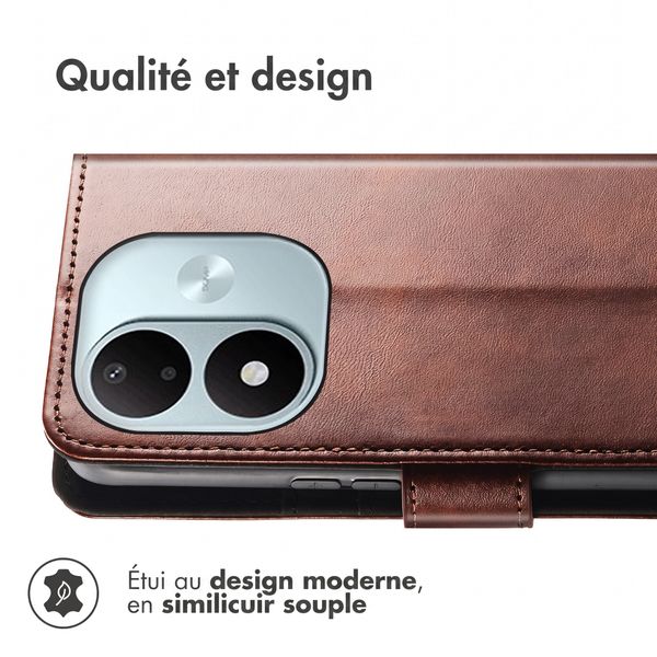 imoshion Étui de télephone portefeuille de luxe Xiaomi Redmi Note 17 (5G) - Marron foncé