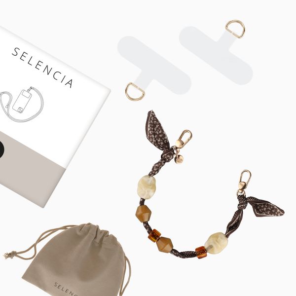 Selencia Cordon de téléphone Satin Stone - Brown