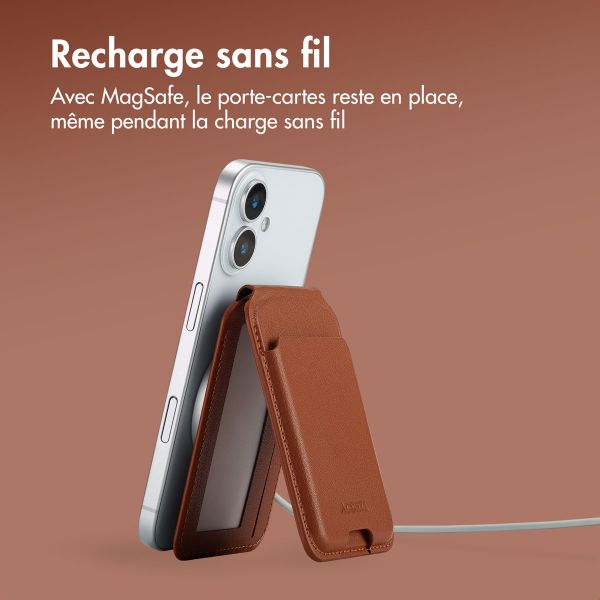Accezz Portefeuille en cuir avec support - Compatible avec MagSafe et Qi2 - Sienna Brown