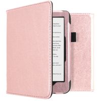 imoshion Étui de liseuse portefeuille en cuir végan Kobo Clara HD - Rose Doré