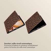 Selencia Coque tablette Sabi avec imprimé léopard Apple iPad Air 11 pouces (2026) M4 / (2025) M3 / (2024) M2 / Air 5 (2022) / Air 4 (2020) - Mocha Brown