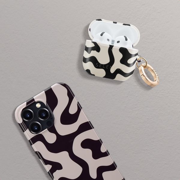 Selencia Coque Vivid  Apple Airpods 4 - Art Wave Black