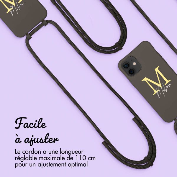 Coque Color MagSafe avec cordon amovible et photo et/ou texte personnalisés Apple iPhone 12 (Pro) - Lettre