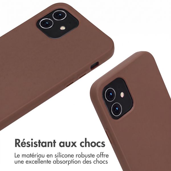 imoshion Coque en silicone avec cordon Apple iPhone 12 (Pro) - Marron