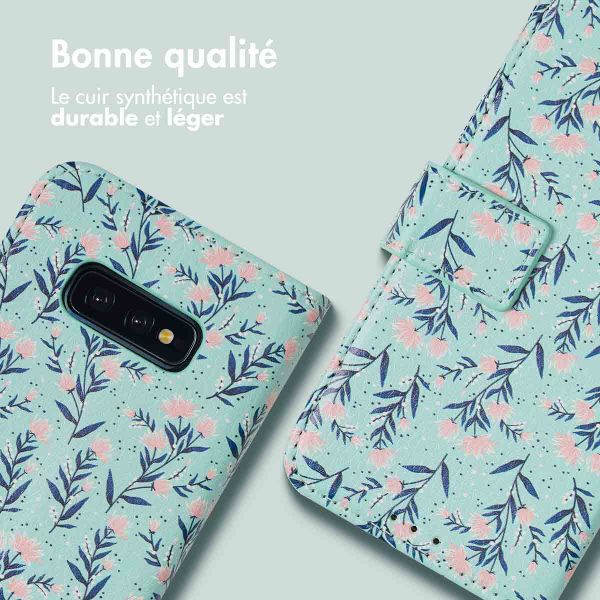 imoshion Étui de télephone portefeuille Design Samsung Galaxy S10e - Blue Flowers