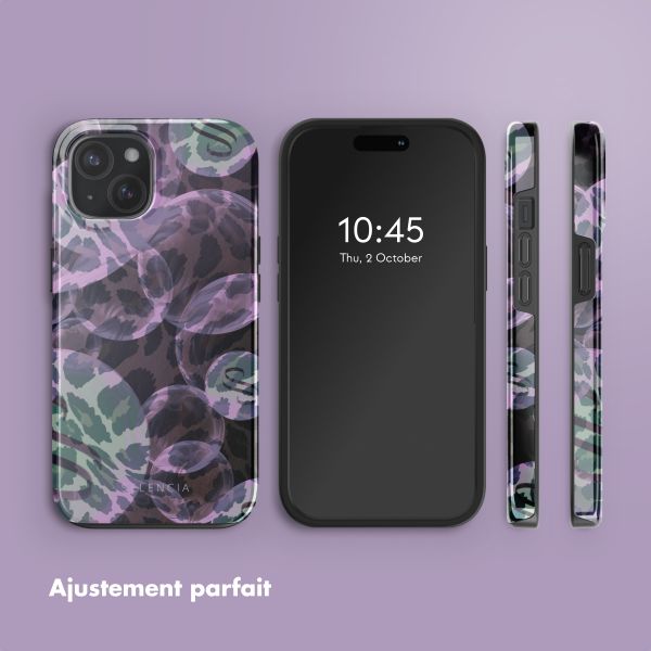 Selencia Coque arrière Vivid avec MagSafe Apple iPhone 15 - Leo Bubble Green