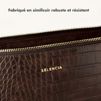 Selencia Pochette ordinateur Croco 11 pouces - Choco Brown
