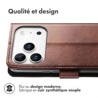 imoshion Étui de télephone portefeuille de luxe Apple iPhone 18 Pro Max / 17 Pro Max - Marron foncé