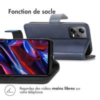 imoshion Étui de télephone portefeuille de luxe Xiaomi Poco X5 5G - Bleu foncé