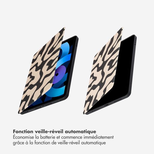 Selencia Coque tablette Vivid Apple iPad Air 11 pouces (2026) M4 / (2025) M3 / (2024) M2 / Air 5 (2022) / Air 4 (2020) - Art Wave Black