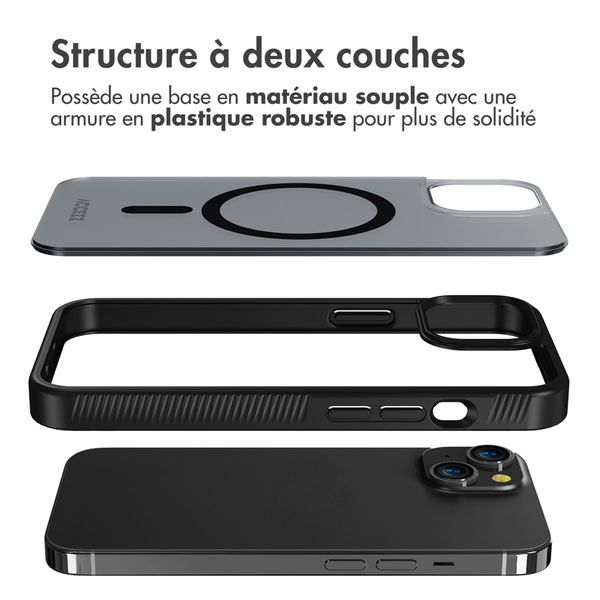 Accezz Coque Givrée Robuste avec MagSafe Apple iPhone 14 - Noir