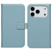 Selencia Étui portefeuille en cuir véritable Apple iPhone 17 Pro Max - Air Blue
