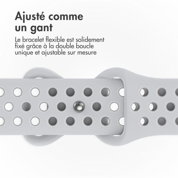 imoshion Bracelet Sport⁺ en silicone Apple Watch | 38/40/41/42 mm - Taille S/M - Grey & White