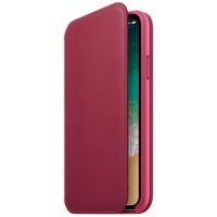 Apple Étui de télephone portefeuille Leather Folio Apple iPhone X / Xs - Berry