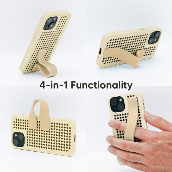 Callbuddy Coque avec strap Apple iPhone 17e / 16e / 15 / 14 / 13 - Sand Glow