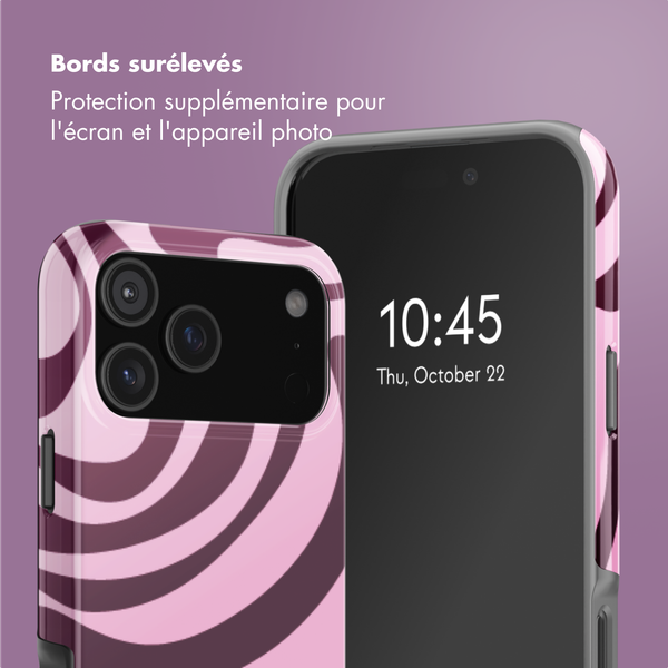 Selencia Coque arrière Vivid avec MagSafe Apple iPhone 17 Pro Max - Wavy Swirl Pink Plum