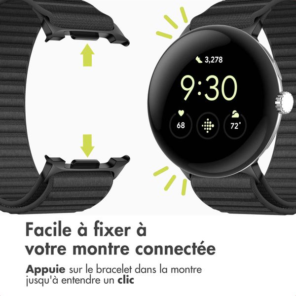 imoshion Bracelet en nylon Google Pixel Watch / Watch 2 / Watch 3 / Watch 4 (41 mm) - Noir