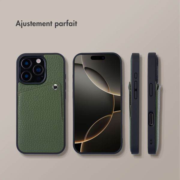 Selencia Coque Riva avec porte-cartes Apple iPhone 16 Pro - Sage Green
