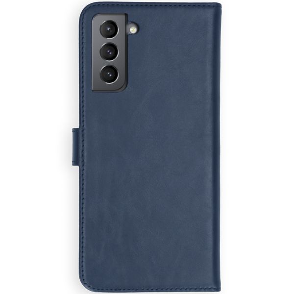 Selencia Étui portefeuille en cuir véritable Samsung Galaxy S21 - Bleu