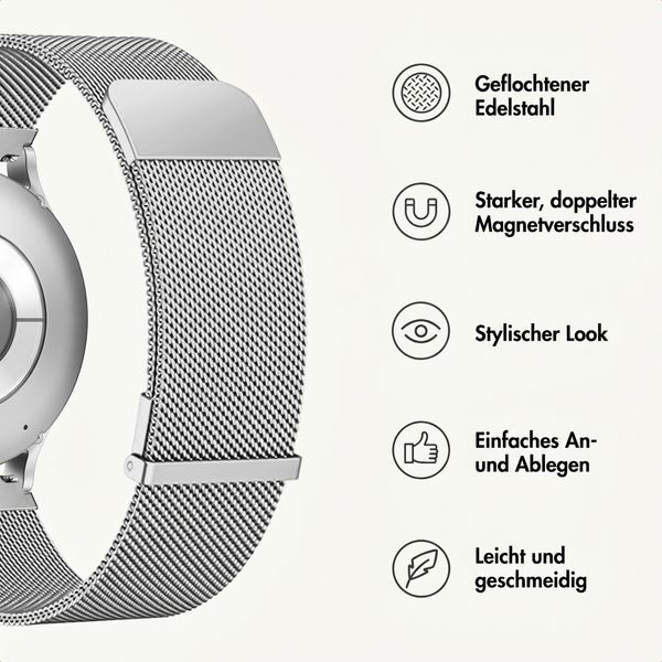 imoshion Bracelet magnétique milanais  - Connexion universelle 20 mm - Argent