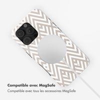 Selencia Coque arrière Vivid avec MagSafe Apple iPhone 16 Pro Max - Beige Zigzag