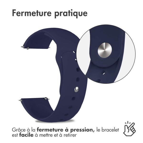 imoshion Bracelet sport en silicone  - Connexion universelle 20 mm - Bleu foncé