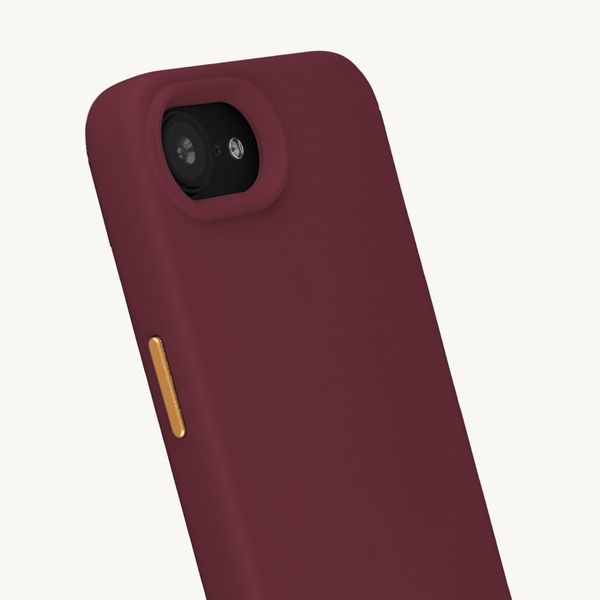 Selencia Coque arrière Rivièra avec MagSafe avec crochets amovibles Apple iPhone 17e / 16e - Bold Burgundy