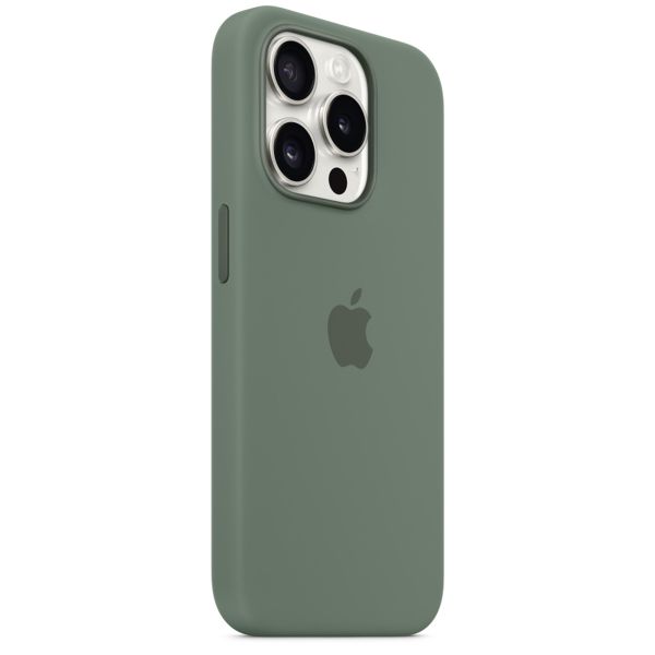 Apple Coque en silicone MagSafe Apple iPhone 15 Pro - Cypress