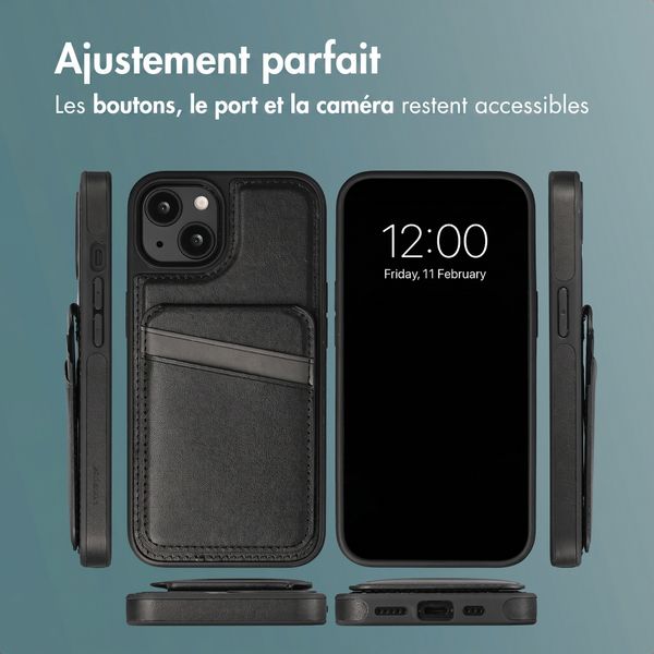 imoshion Coque arrière avec porte-cartes et support Apple iPhone 15 - Noir