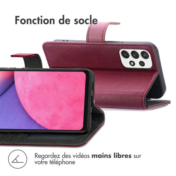 imoshion Étui de télephone portefeuille de luxe Samsung Galaxy A33 - Bordeaux
