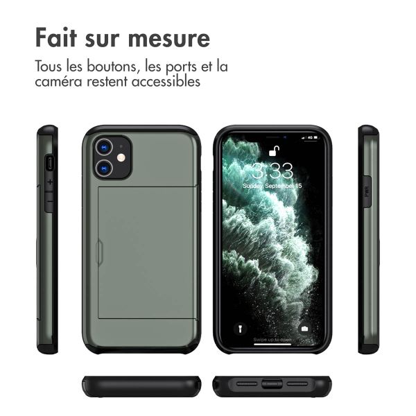 imoshion Coque arrière avec porte-cartes Apple iPhone 11 - Vert foncé