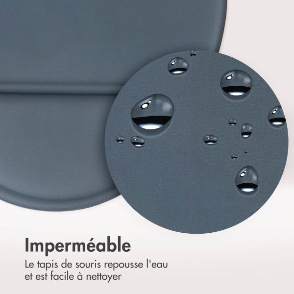 imoshion Tapis de souris ergonomique - Tapis de souris avec repose-poignet - 30 x 25 cm - Bleu seal