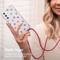 imoshion Coque Design avec cordon Samsung Galaxy S21 FE - Dusty Rose Connected Hearts